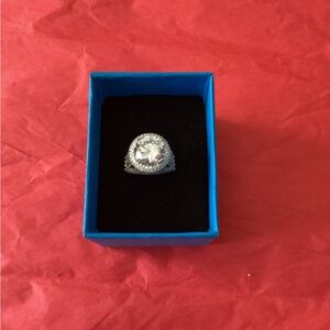 Elegant Silver Diamond Simulate Ring